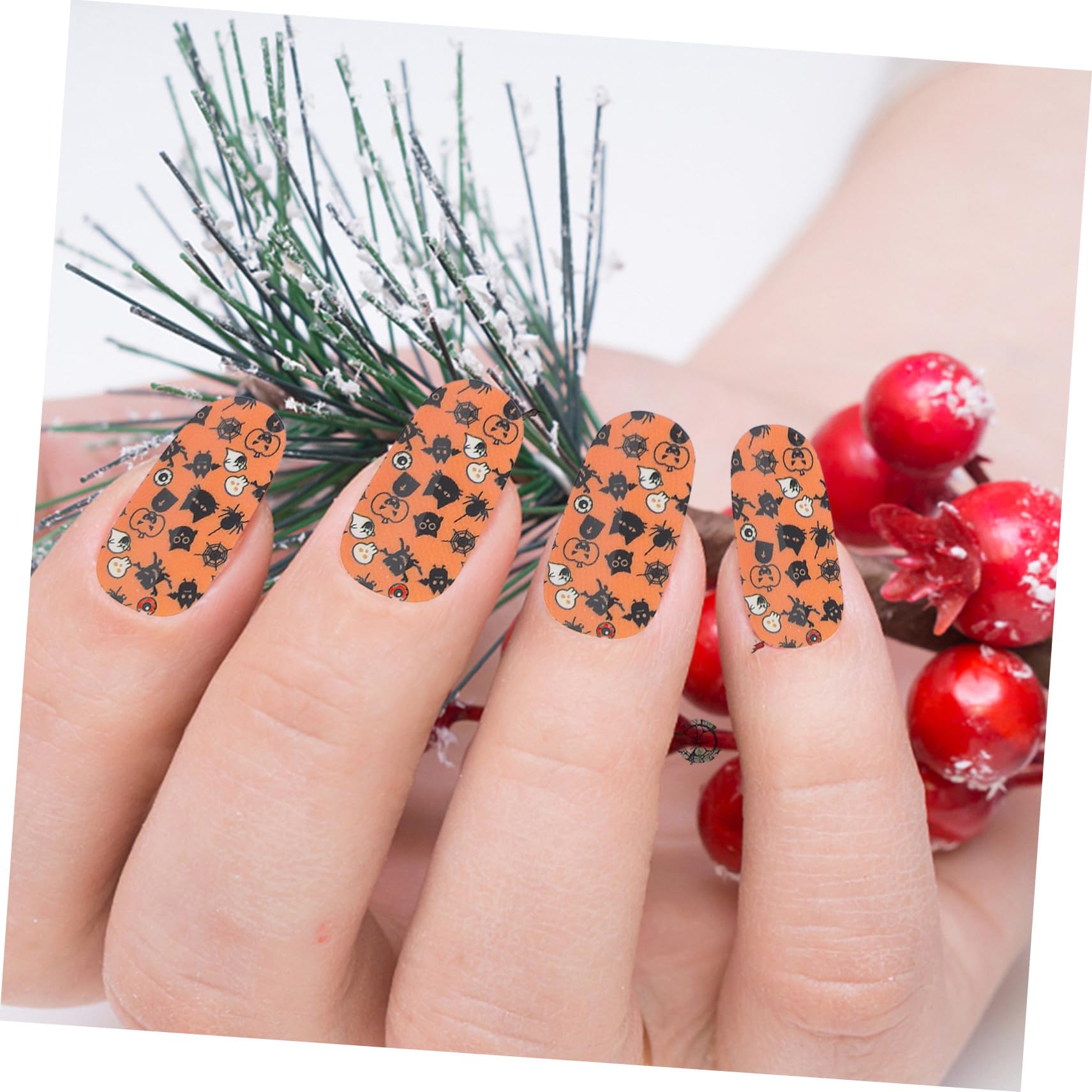 12 Hojas Pegatinas de Uñas Halloween Autoadhesivas Diseño Gótico Ultrafinas Decoración Manicure Gel Uñas Fiesta Temática