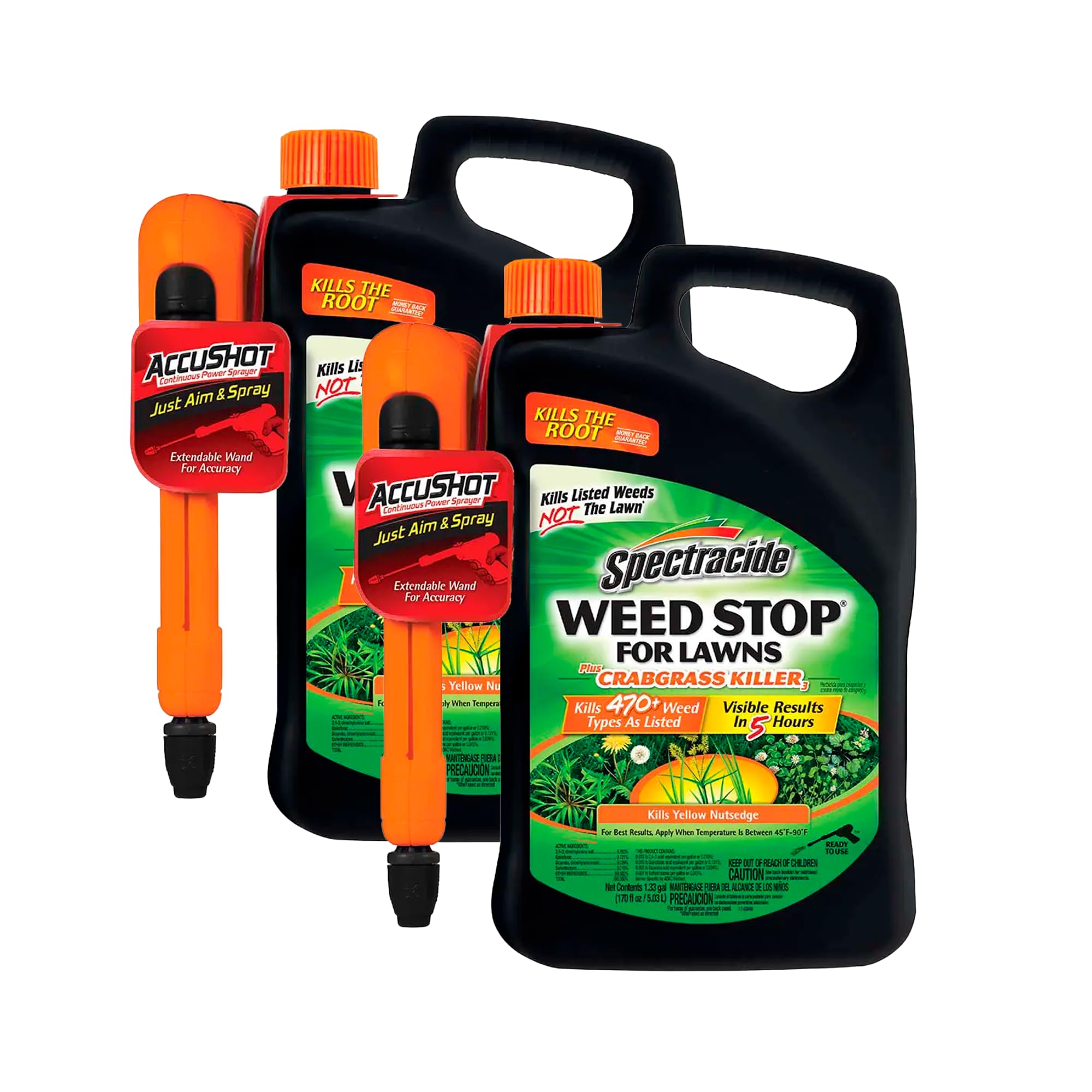 SpectracideWeed Stop for Lawns Plus Crabgrass Killer, AccuShot Sprayer, 1.33 Gallon (Pack of 2)