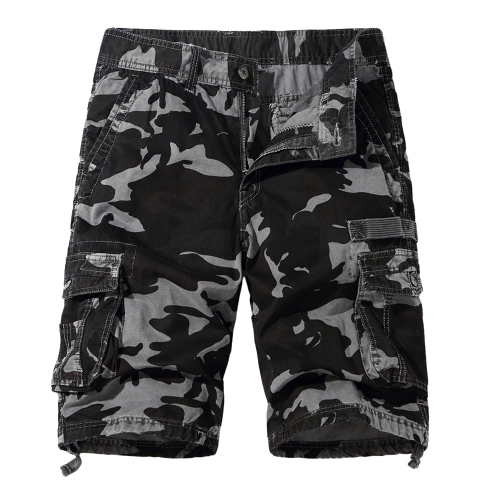 Short Cargo Homme Court, Short de Sport Court Homme avec Poches Extensible À Taille Élastique Séchage Rapide Short Course a Pied Confortable Multi-Utilisation, Finition Soignée, D'extérieur