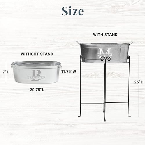 Miniatura 42 de Let's Make Memories Tina de bebidas personalizada – Fiesta de Navidad – Come, bebe y sé feliz – Metal – Grabado – 5.5 galones Be Merry