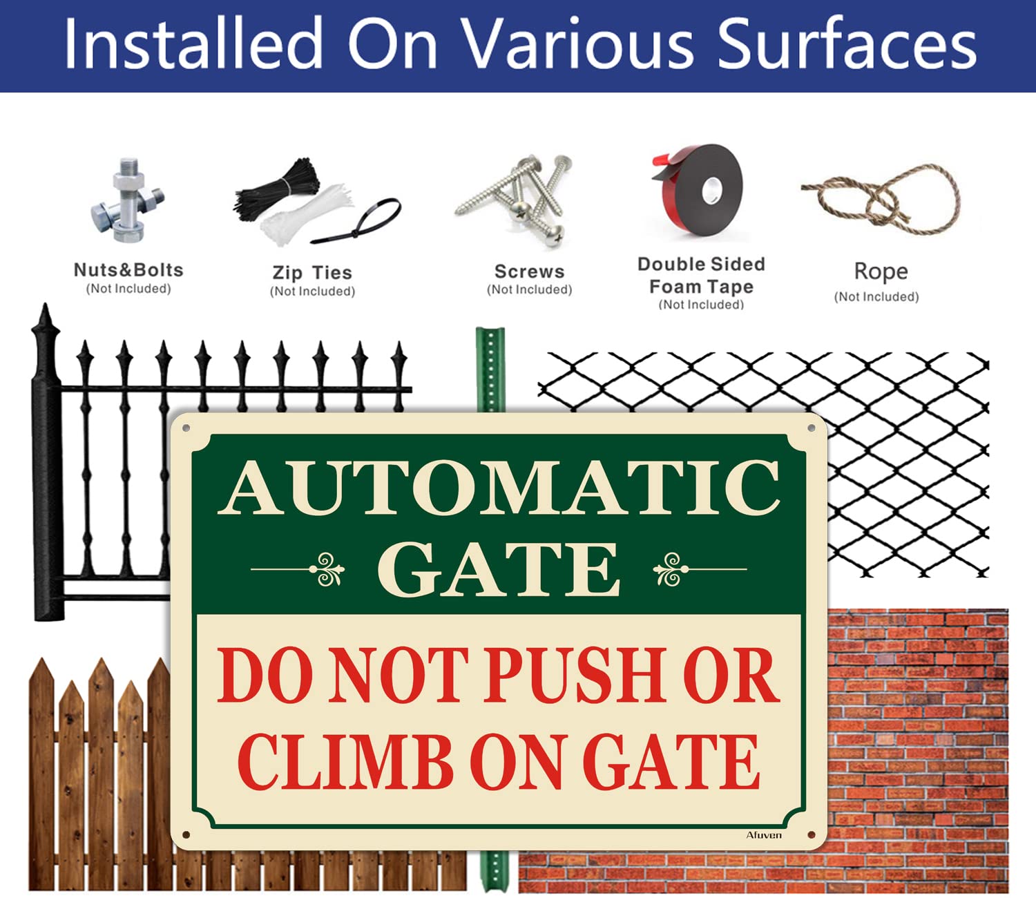 Automatic Gate Do Not Push Sign Road Sign Aluminum Metal Sign Automatic ...