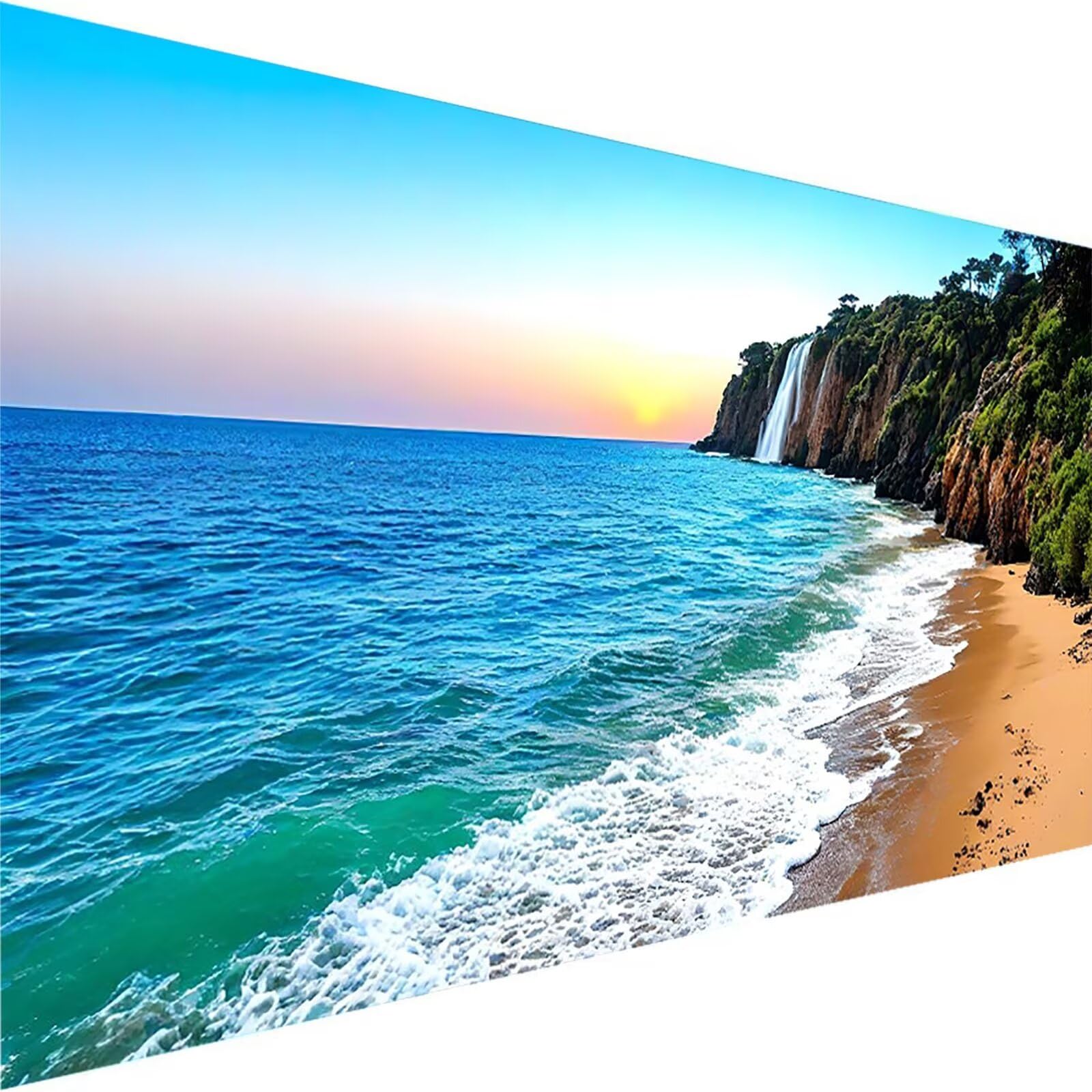 Malen nach Zahlen Kinder Meer Malen Nach Zahlen Erwachsene, Geschenke für Mädchen Junge Bastelset Set, Malen nach Zahlen Strand | Malen nach Zahlen Ohne Rahmen, (60x120cm) Bastelset Erwachsene 1-R