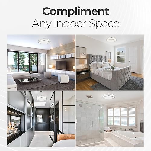 Vista 6 de Lámpara de doble anillo de techo de montaje empotrado de 14 pulgadas, 20 W, 27 K/30 K/35 K/40 K/50K seleccionable, 1400 lúmenes, regulable, LED