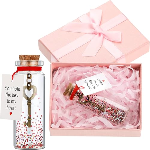 Zonon You Hold The Key to My Heart - Tarro de deseos románticos con botella, decoración romántica para novio o novia, aniversario, regalo romántico,