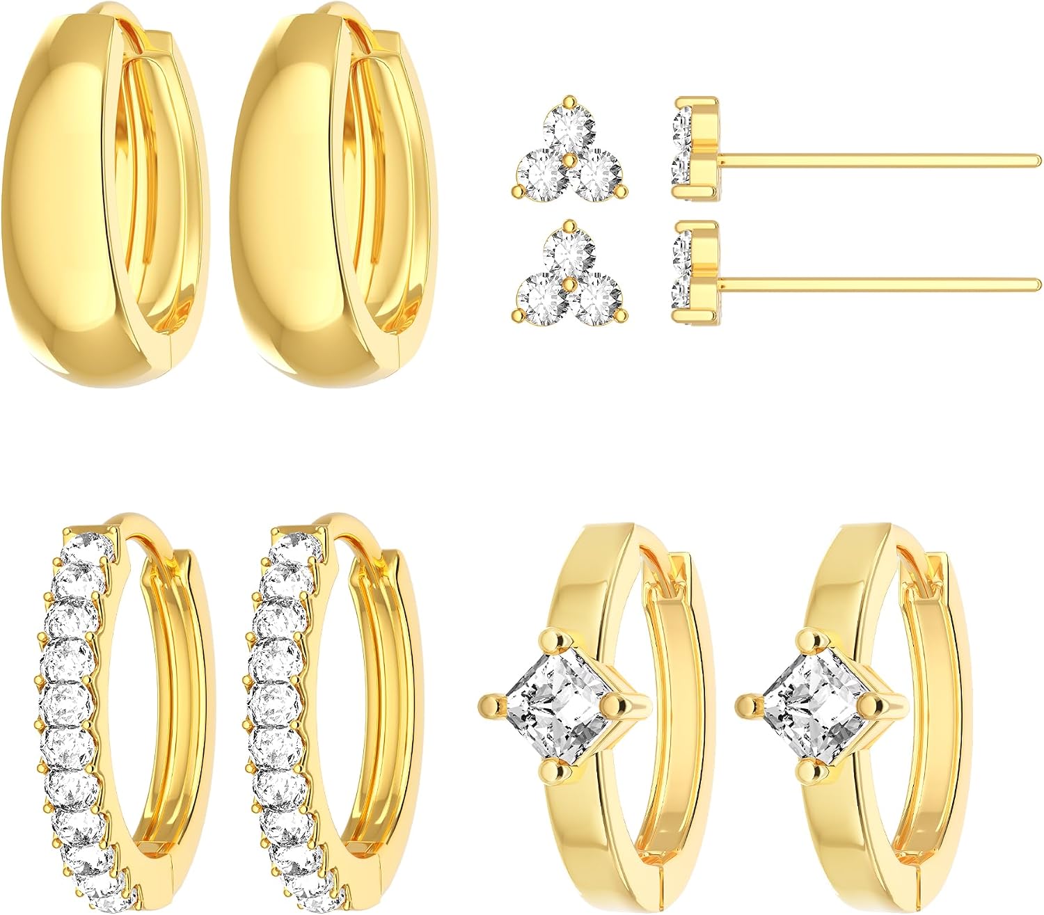 Gold Ear Cuff for Women, 14K Gold Plated CZ Cartilage Cuff