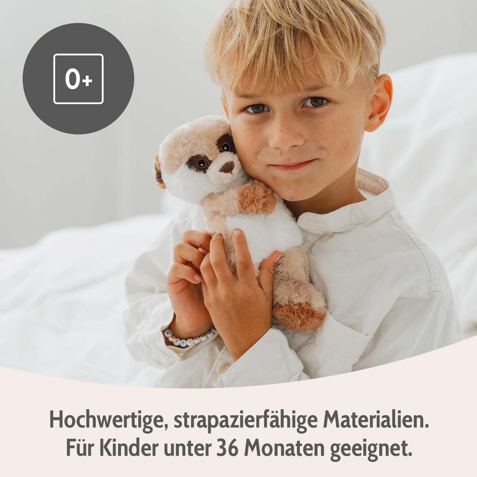 Habibi Plush Wärmestofftier/Wärmekissen zum Erwärmen in der Mikrowelle/Backofen (Erdmännchen)