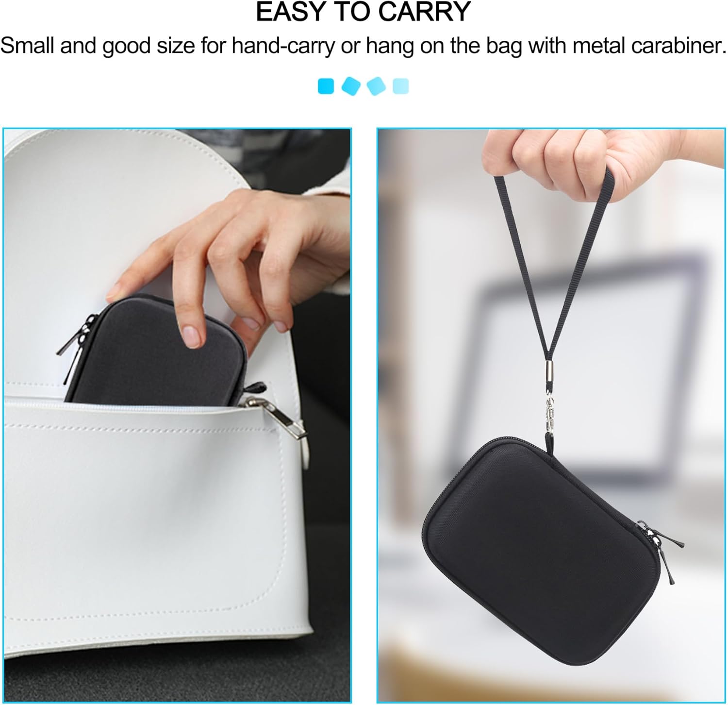 Lacdo Hard Carrying Case for Samsung T7 / T7 Touch Portable SSD, External Solid State Drives 500GB 1TB 2TB 4TB USB 3.2 Gen 2 Hard EVA Shockproof Storage Travel Bag, Black - Image 5