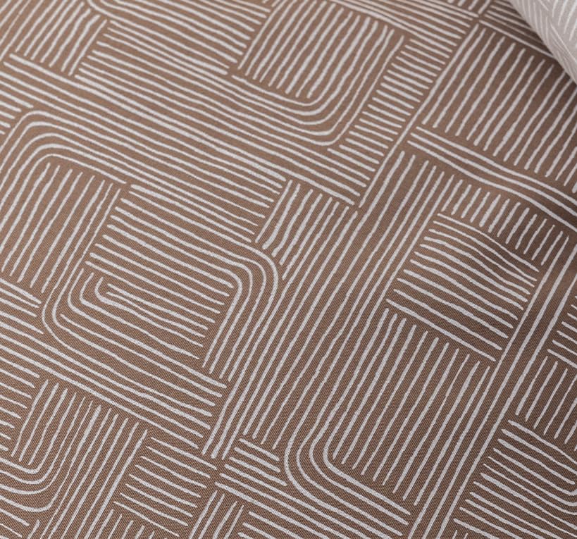 Housse de couette percale de coton Essix pour grand lit beige