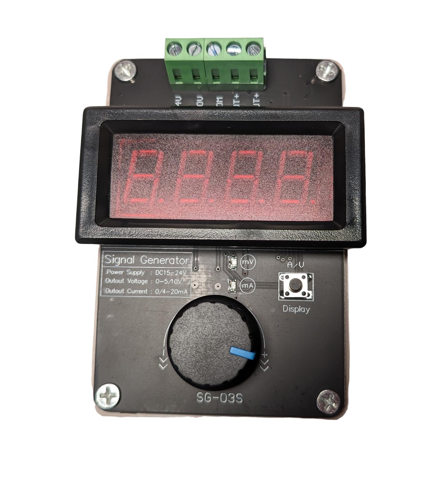 DC 15–24V Adjustable Signal Generator Calibrator — 0–5V/0–10V, 0–20mA/4–20mA Analog Signal Simulator for Level sensors, Flow Detectors and Pressure switches VFD PLC
