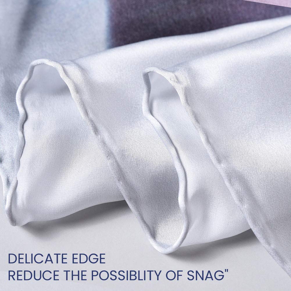 STORY OF SHANGHAI Sciarpa di 100% Seta Charmeuse da Donna Foulard a Raso con Fantasie Orientale, 56x177cm