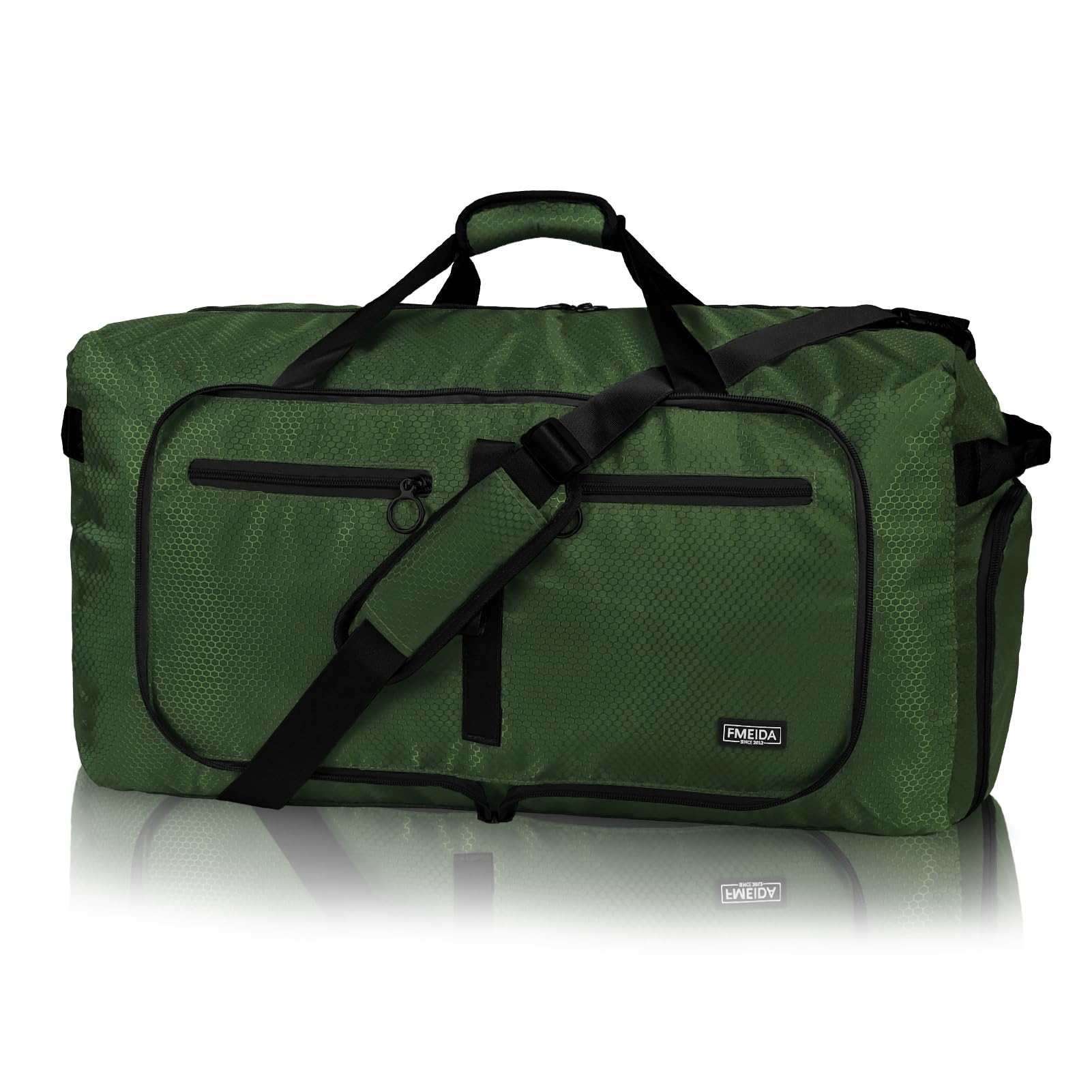 Fmeida Borsone da Viaggio 65L Pieghevole Borsone Palestra Grande Capacità Borsa Sportiva Impermeabile Borse da Viaggio Uomo Donna per Viaggi Campeggio Vacanza, Verde