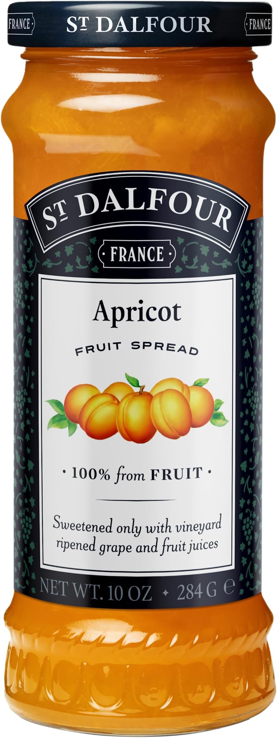 Apricot Fruit Spread 284 g | No Added Sugar | 100% from Fruit | No Added Preservatives, Colours, Flavors or Sweeteners | No Corn Syrup | Traditional French Recipe