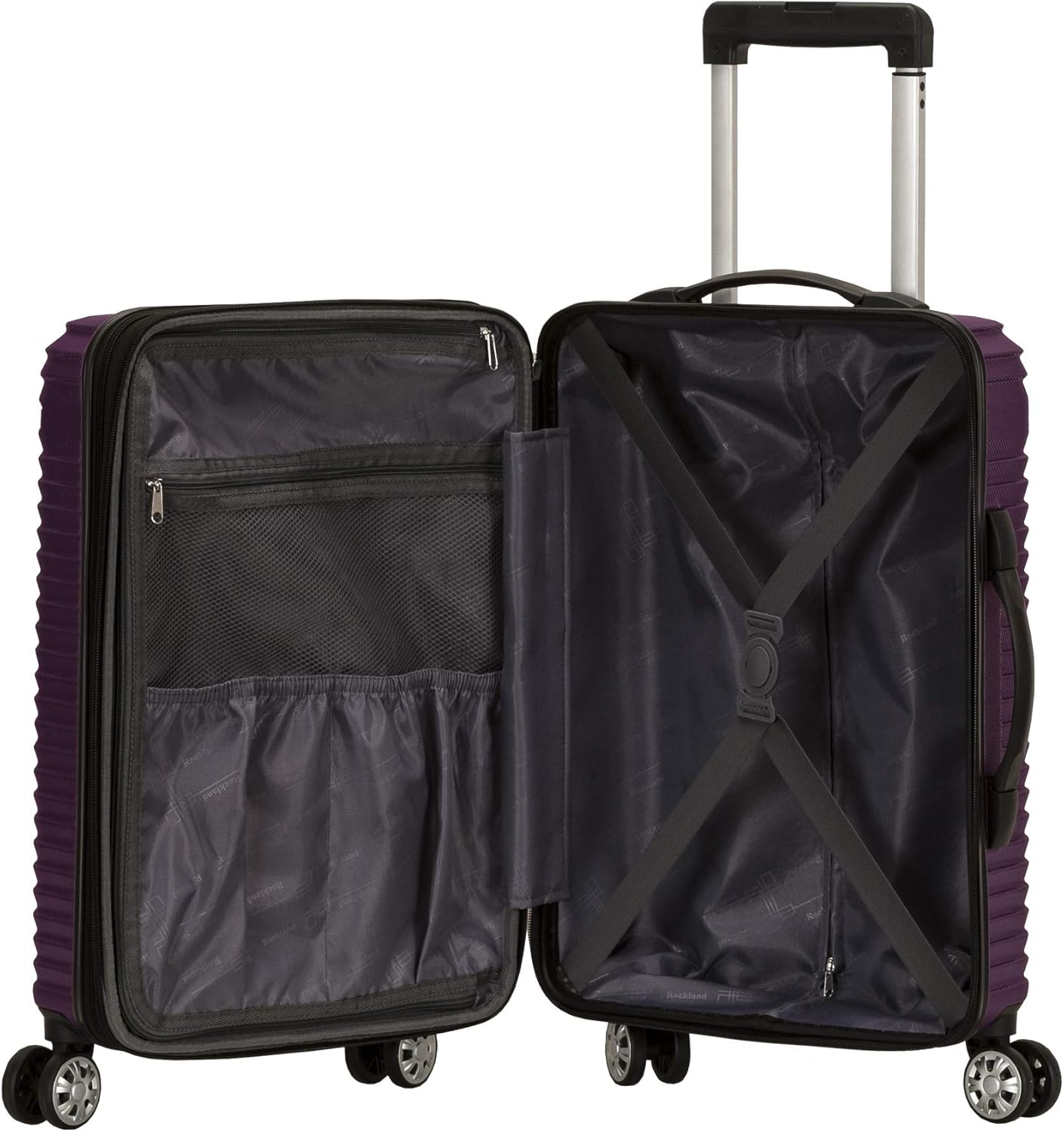 review Rockland Star Trail Hardside Spinner Wheel Luggage, Purple, 2-Piece Set (20/28)