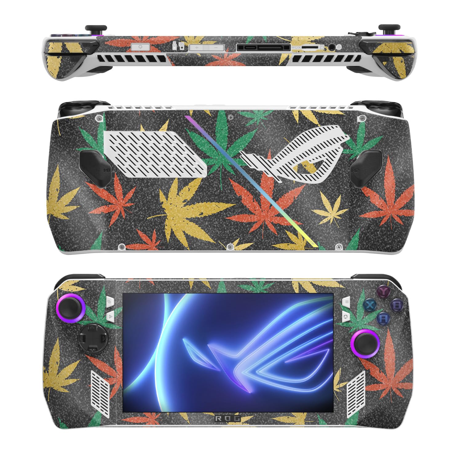 MightySkins Glossy Glitter Skin Compatible with Asus ROG Ally - Rastafari Kush | Protective, Durable High-Gloss Glitter Finish | Easy to Apply