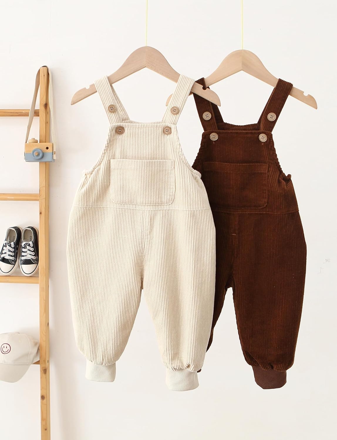 Happy Cherry Toddler Boy Girls Corduroy Overalls Toddler Bib Pants Infant Baby Suspender Jumpsuit Romper