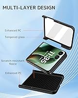 Vista 2 de NINKI Funda para Motorola Razr 2025/2024 con función atril y protector de pantalla, funda delgada de cuero a prueba de caídas Razr60 para Motorola