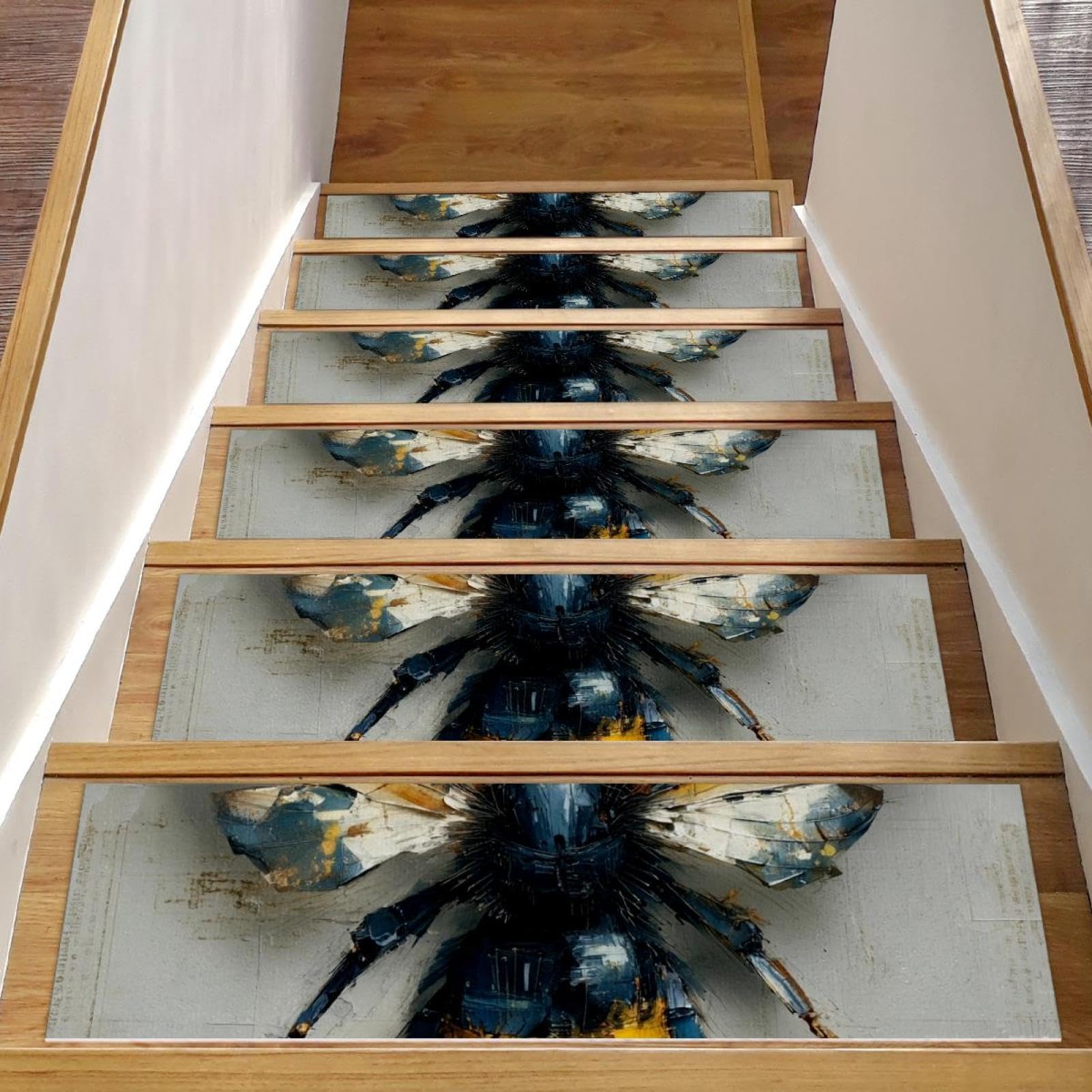 Tapis d'escalier antidérapant Bee (lot de 15) pour marches en bois d'intérieur