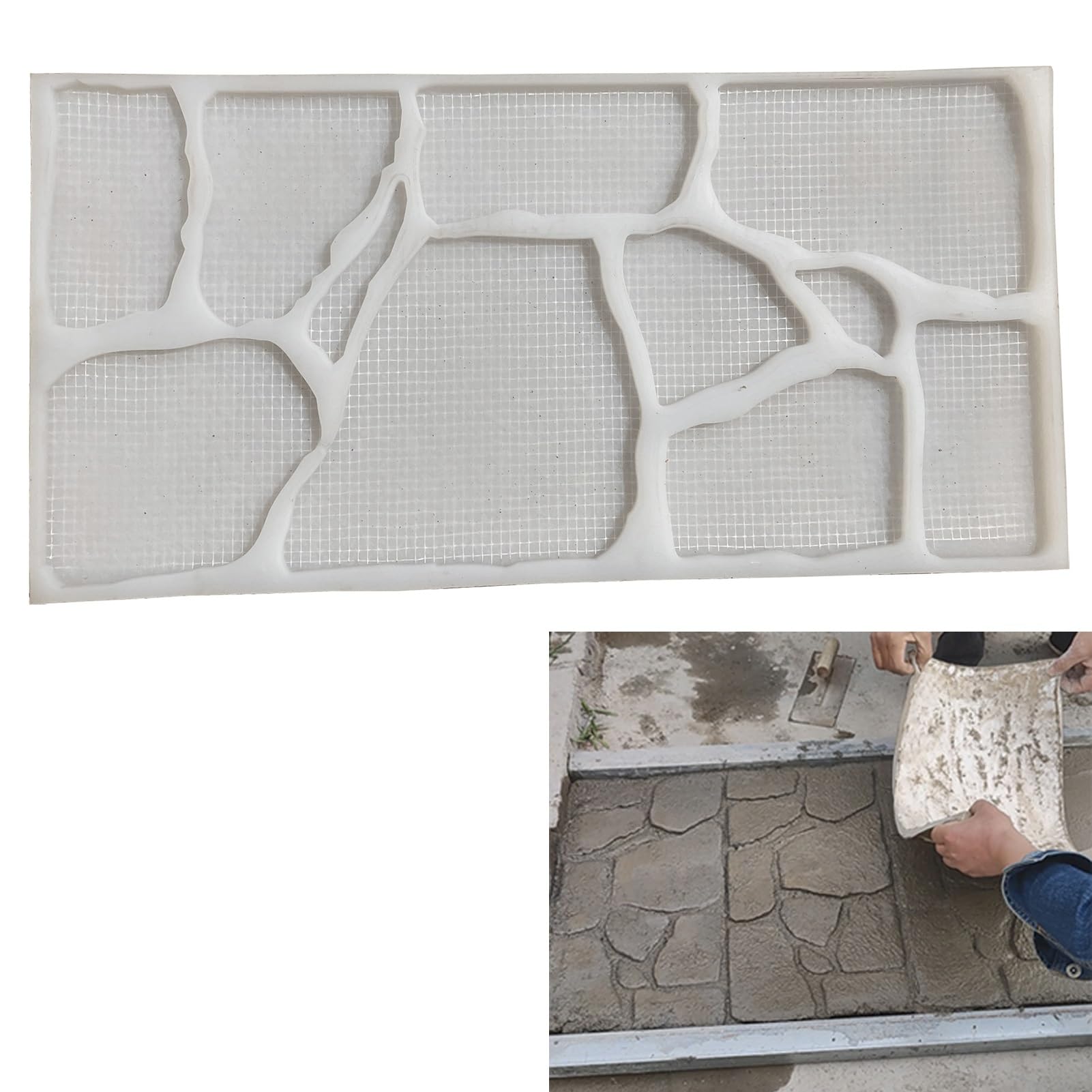Sellos de hormigón para jardín y patio, moldes de impresión realistas con patrón de piedra pequeña para texturizar suelos de cemento y diseño decorativo de losas