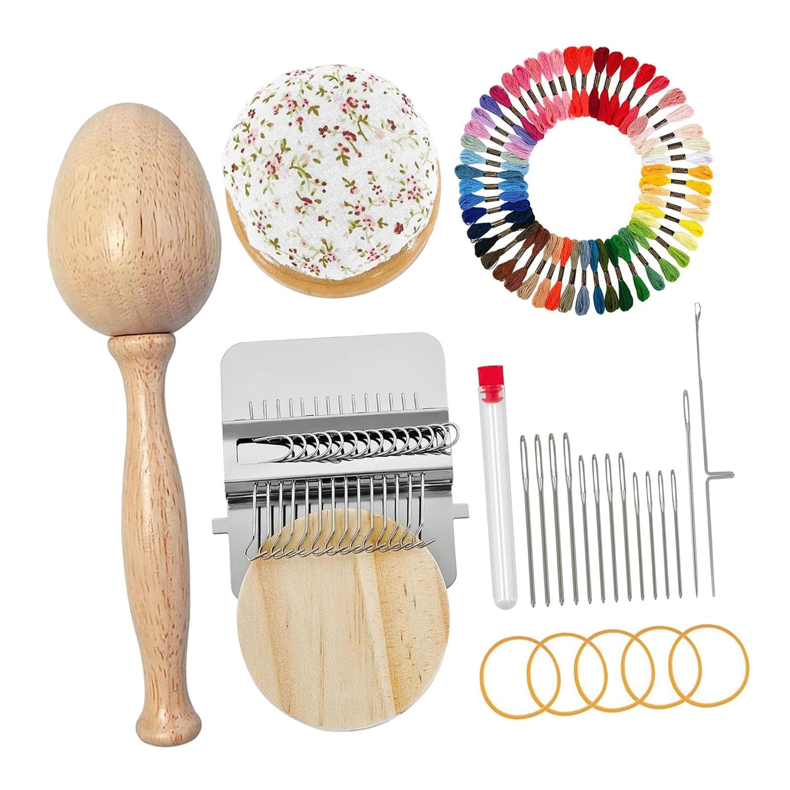 BNF® Small Weaving Loom with Knitting Pins for Clothes Holes Scarves Repair Holes 13 Sewing pins-Home & Kitchen-Craft Materials-Weaving-Weaving Looms