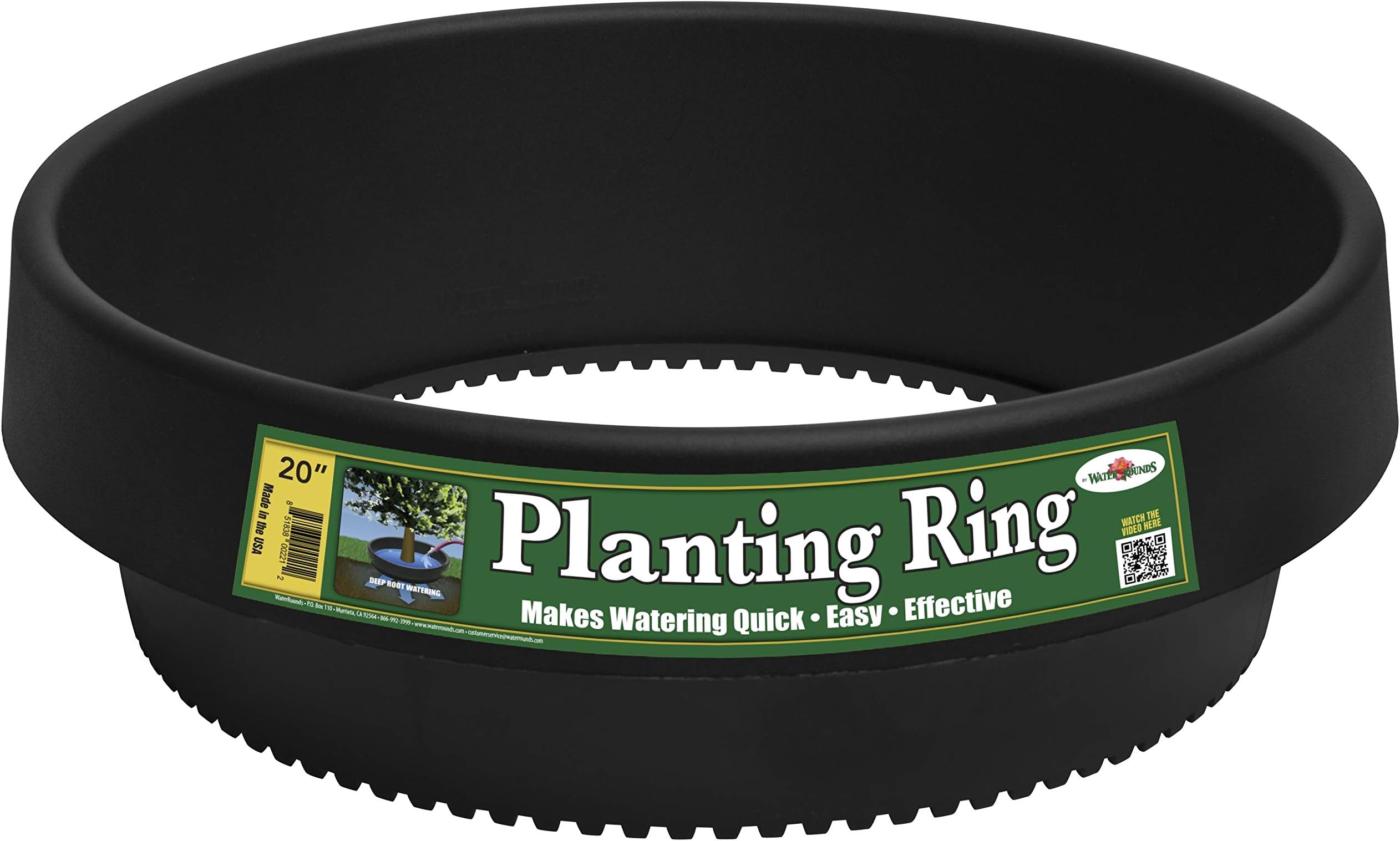 6 Pack 20" Tree & Shrub Watering Rings – Deep Root Irrigation Basin with Solid One-Piece Design | Prevents Runoff & Erosion, Protects Plants, Clean Landscape Edging | Made in USA