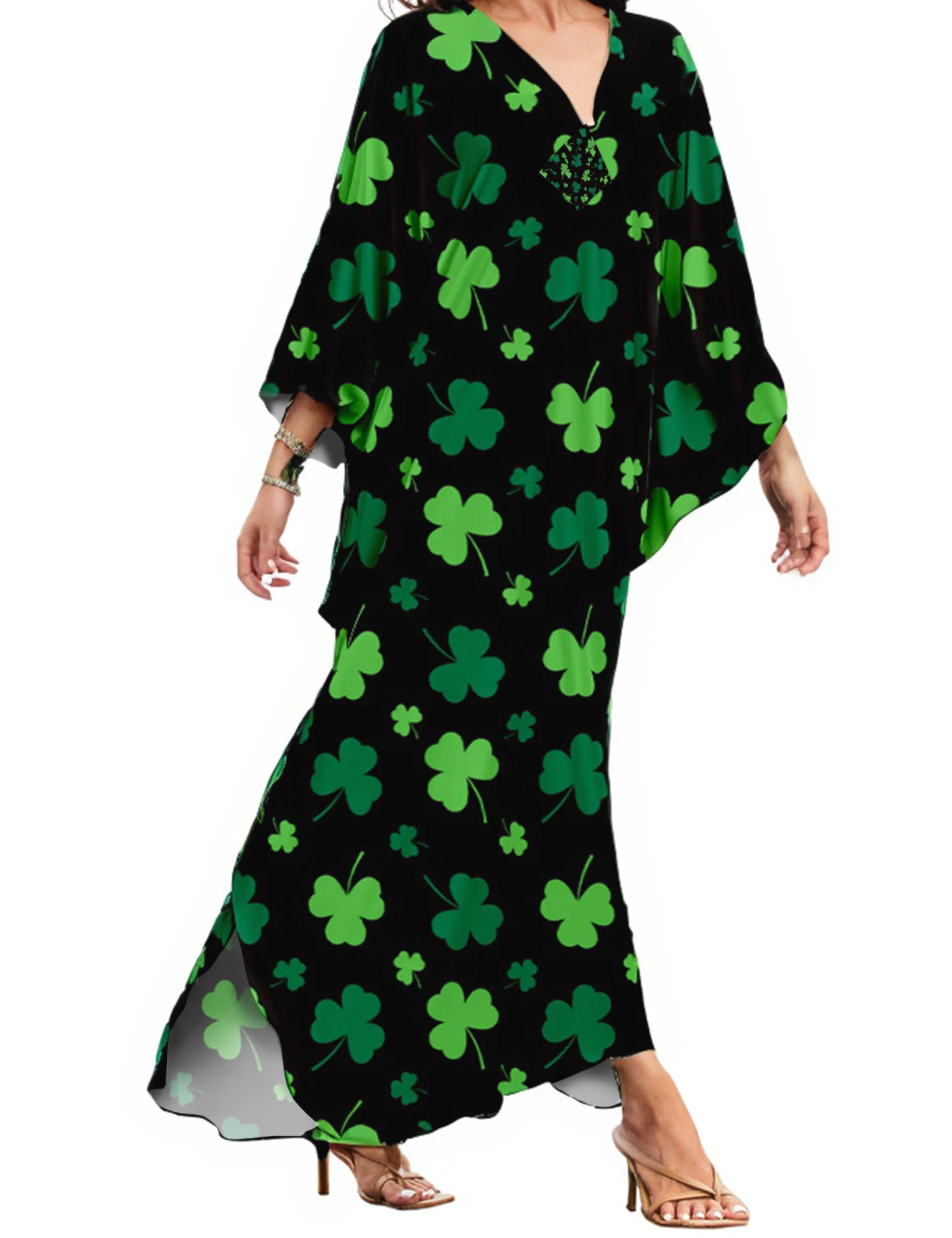 MAKABO Kaftan Dresses for Women V Neck Moo Moos Colorful Print Cover Ups | 100% Viscose Soft Skin Friendly, Breathable, Caftan Beach Dresses for Swimwear, Multi Pattern, Great Party Choice