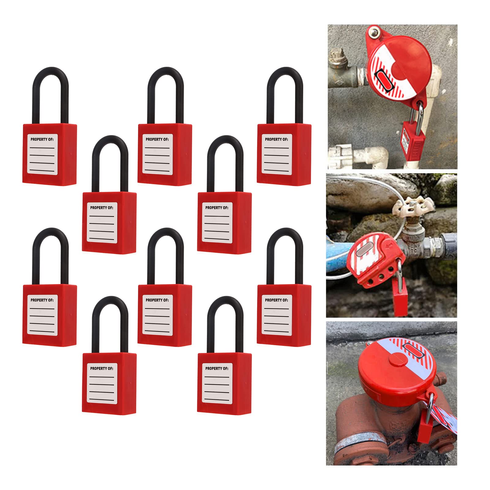 Cerradura de bloqueo y etiquetado, candados con etiquetas de bloqueo de seguridad diferentes con llave, herramienta para estaciones eléctricas y kits de dispositivos