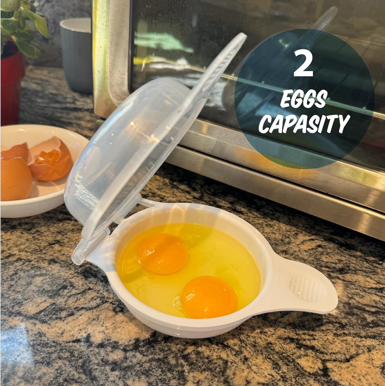 Trenton Gifts Microwave Egg Cooker/Poacher, Easy Scrambled Omelet Maker, Breakfast Cookware. Set of 2