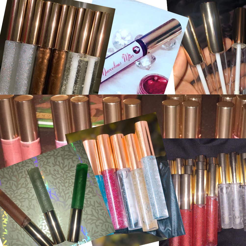 30 Leere Lipgloss-Tuben 10 Ml Mit Pinsel – Transparent, Verschluss In Roségold, Für DIY-Kosmetik Oder Proben