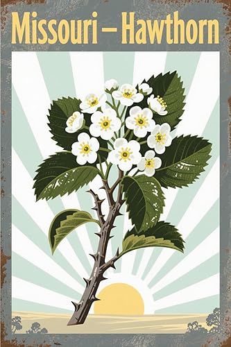 Vista 22 de Pennsylvania – Mountain Laurel Metal Tin Sign 8x12 Inch - Retro Wall Decor For Man Cave，Home, Bar, Kitchen, Garage
