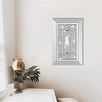 Vista 3 de 4 piezas de diamantes de imitación de imitación de madera de grano de pared cubierta de interruptor de luz de palanca, cubierta decorativa duradera