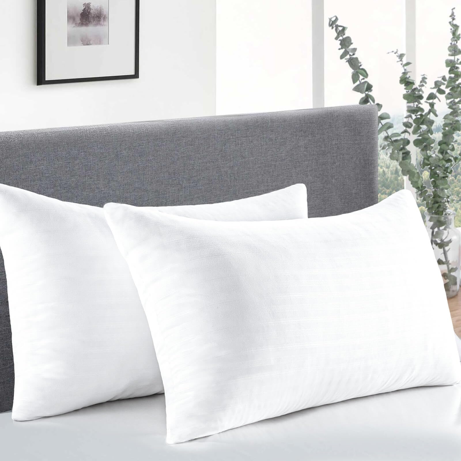 Pillows King Size Set of 2, Soft Bed Pillows for Sleeping, King Pillows 2 Pack for Back, Stomach or Side Sleepers, Fluffy Cooling Hotel Pillows Down Alternative Pillows, Machine Washable