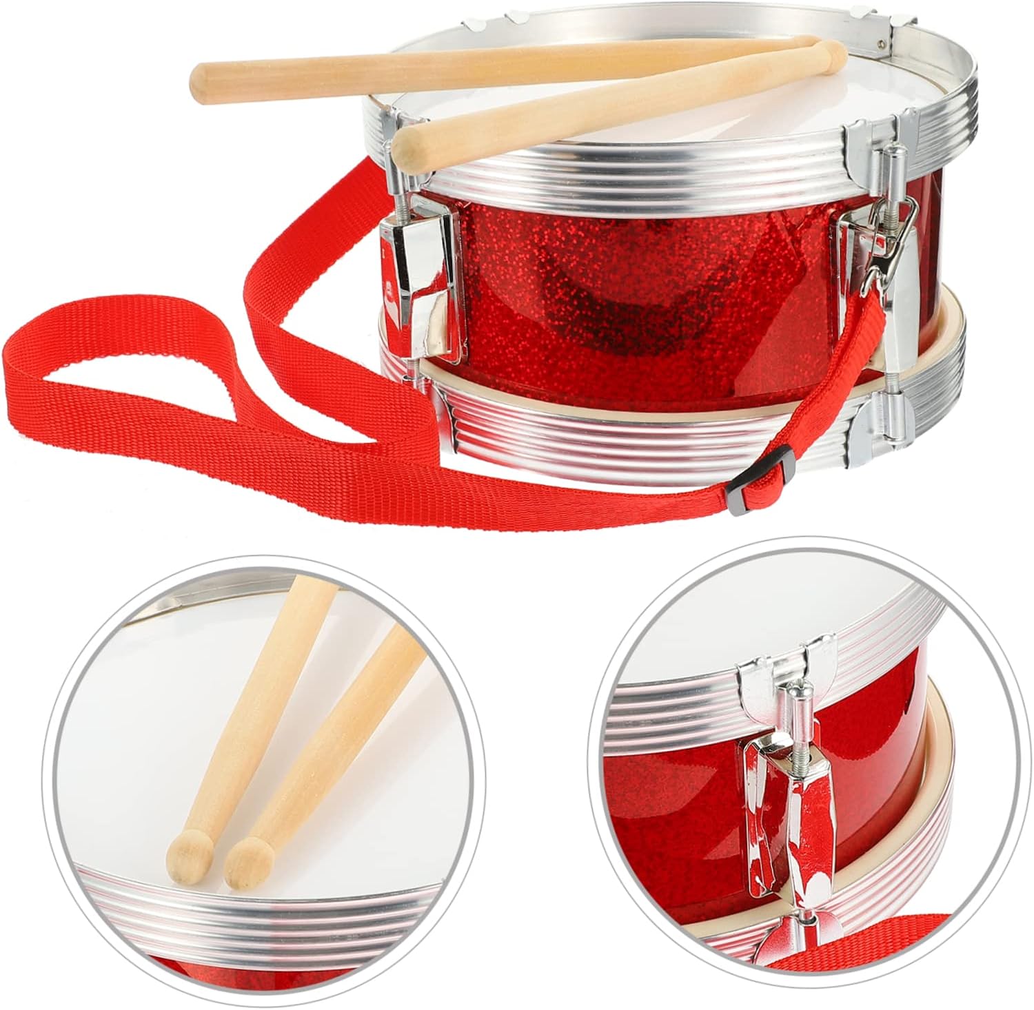 Marching Snare Drum with Drumsticks Snare Drum for Students Safe and Durable Percussion Instrument for Young Drummers Enhances Concentration and Creativity
