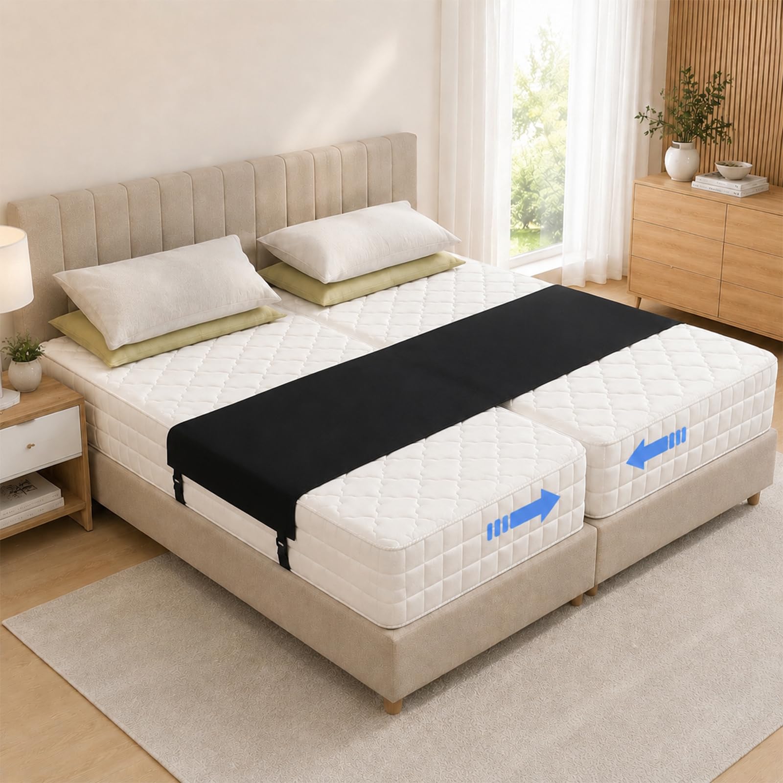 Bed Bridge Twin to King Converter Kit, Mattress Gap Filler for Twins Bed