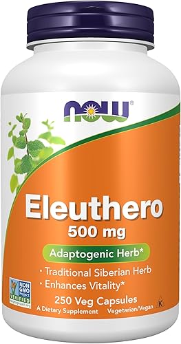 NOW Supplements Eleuthero Eleutherococcus senticosus500 mg 100 cápsulas vegetales NOW Supplements Eleuthero Eleutherococcus senticosus500 mg 100 cápsulas vegetales