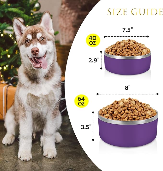 Comedero para Perros Acero Inoxidable Antideslizante 64 oz miniatura 2