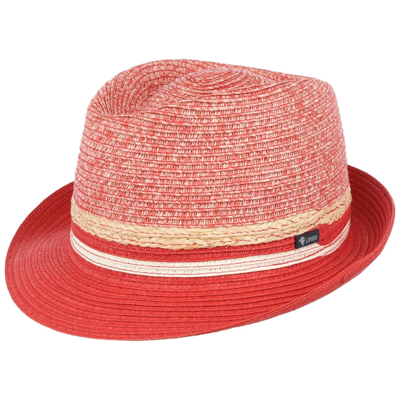 LIPODO Melanto Cappello Trilby in Paglia a Righe Prodotto in Italia Unisex Primavera Estate