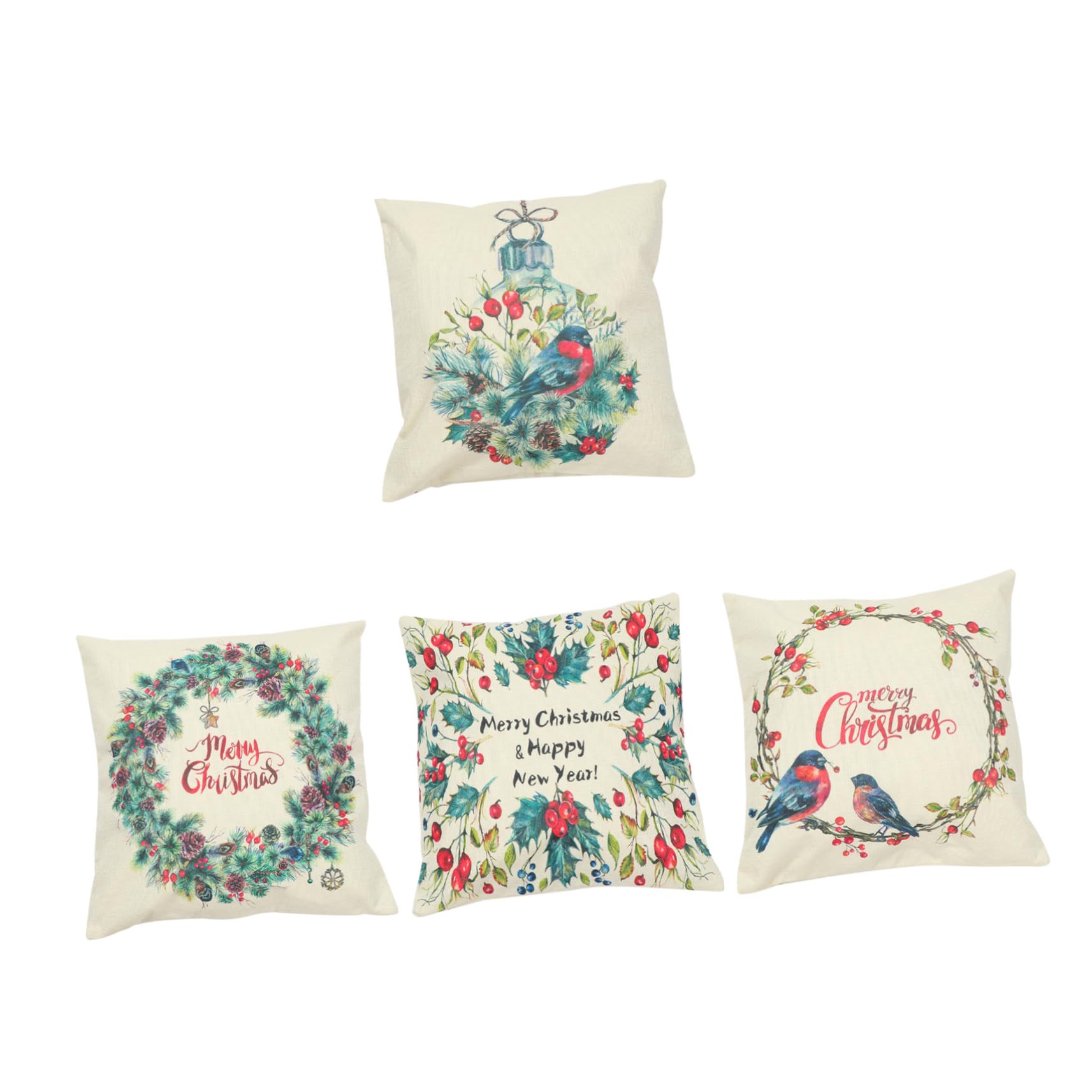 Taie d'oreiller de Noël LED en lin housse de coussin lumineuse