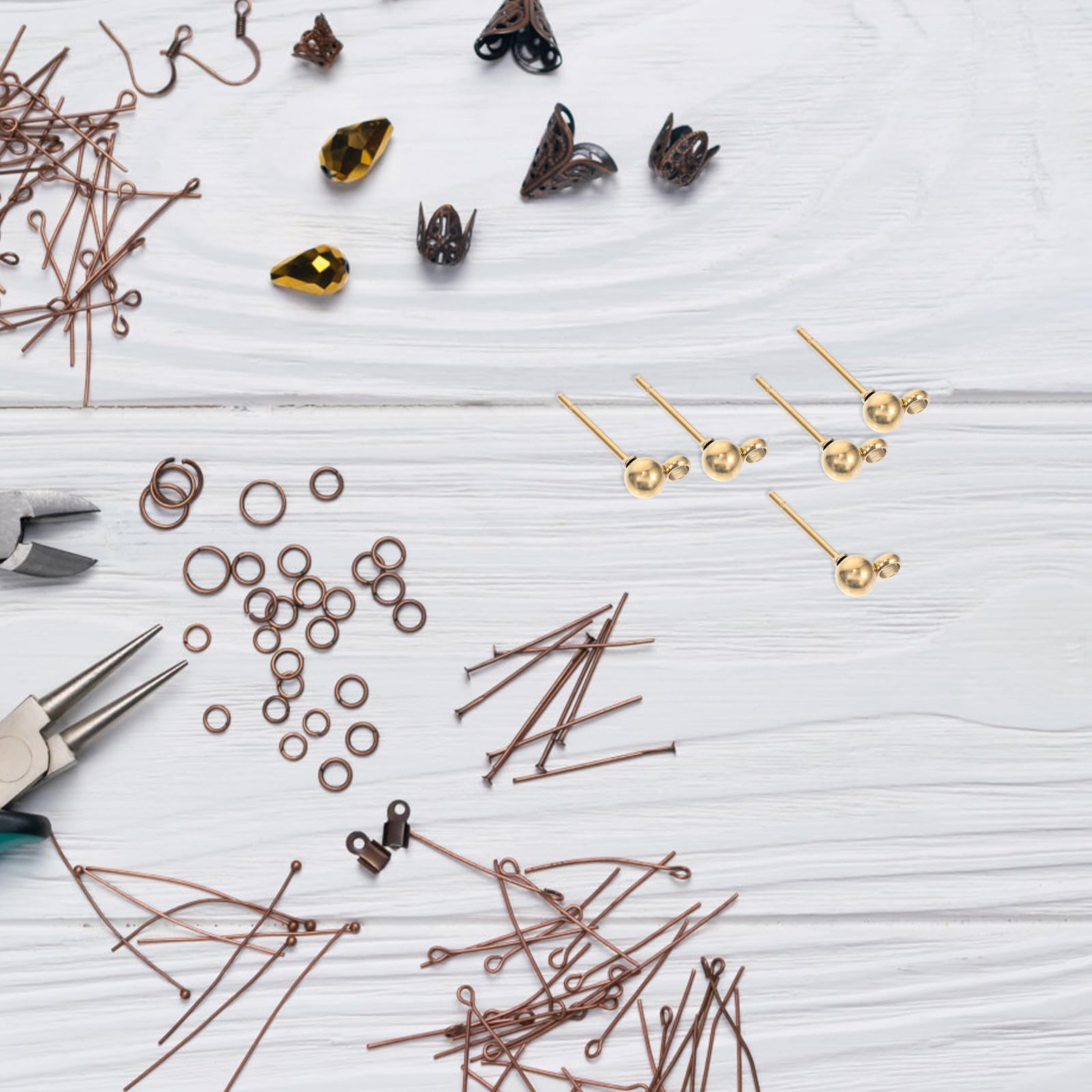 Accessori per Orecchini Componenti per Fai da Te 100 Pezzi in Acciaio Inossidabile Oro Resistenti e Sbiadimento, per Creazione Gioielli Personalizzati