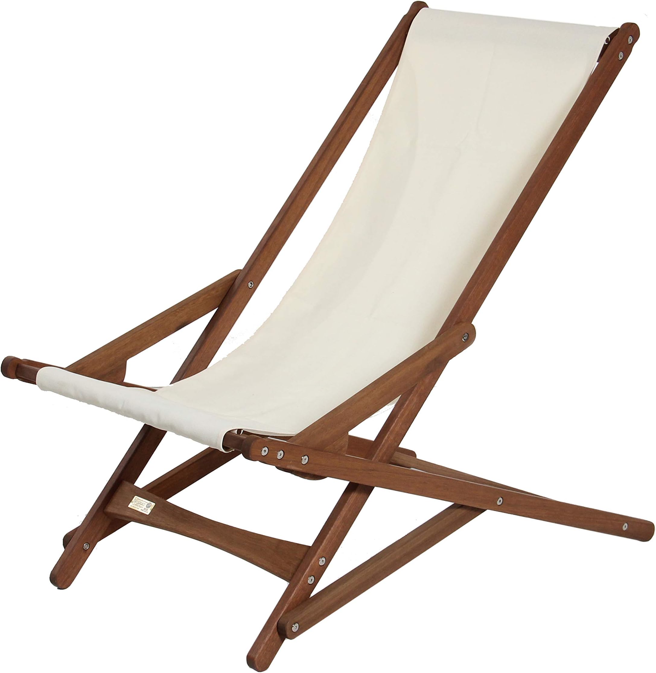 BYER OF MAINE Pangean Glider Chair – Folding Wood & Canvas Chair in Forest Green – Portable Outdoor Chair for Porch, Patio, or Beach in Natural