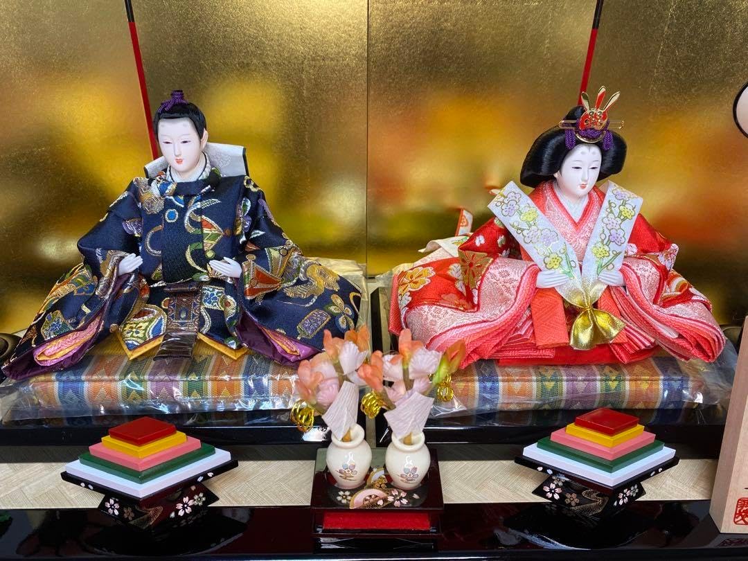 東京久月 雛人形 親王平飾り・間口約60×奥行約36×高