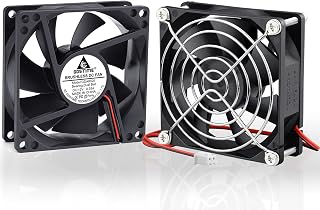 GDSTIME 2 Pack 80mm x 25mm Dual Ball Bearings High Speed 4500RPM 12V DC Brushless Cooling Fan