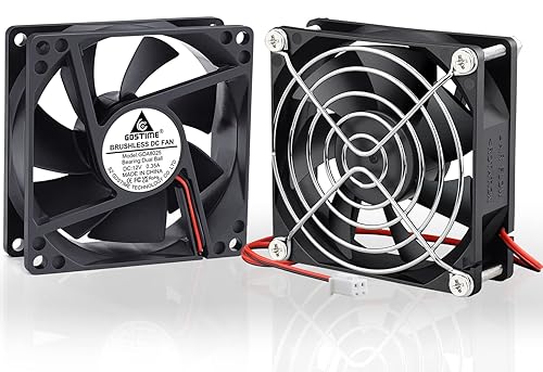 GDSTIME Paquete de 2 rodamientos de bolas dobles de 3.150 in x 0.984 in, ventilador de refrigeración sin escobillas de alta velocidad 4500RPM 12V DC