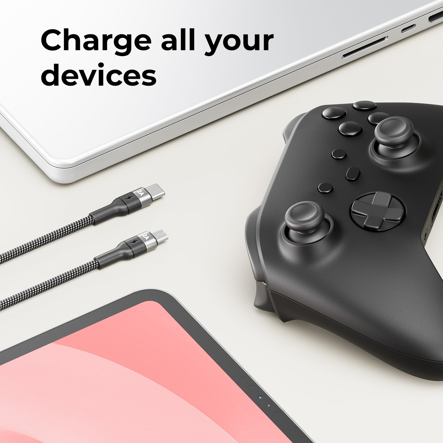 deleyCON 0,15m Krótki Kabel USB-C do Micro-USB - ładowanie i Synchronizacja, Telefon, Smartfon, Tablet, Kamera, Nawigacja, Kontroler itp.