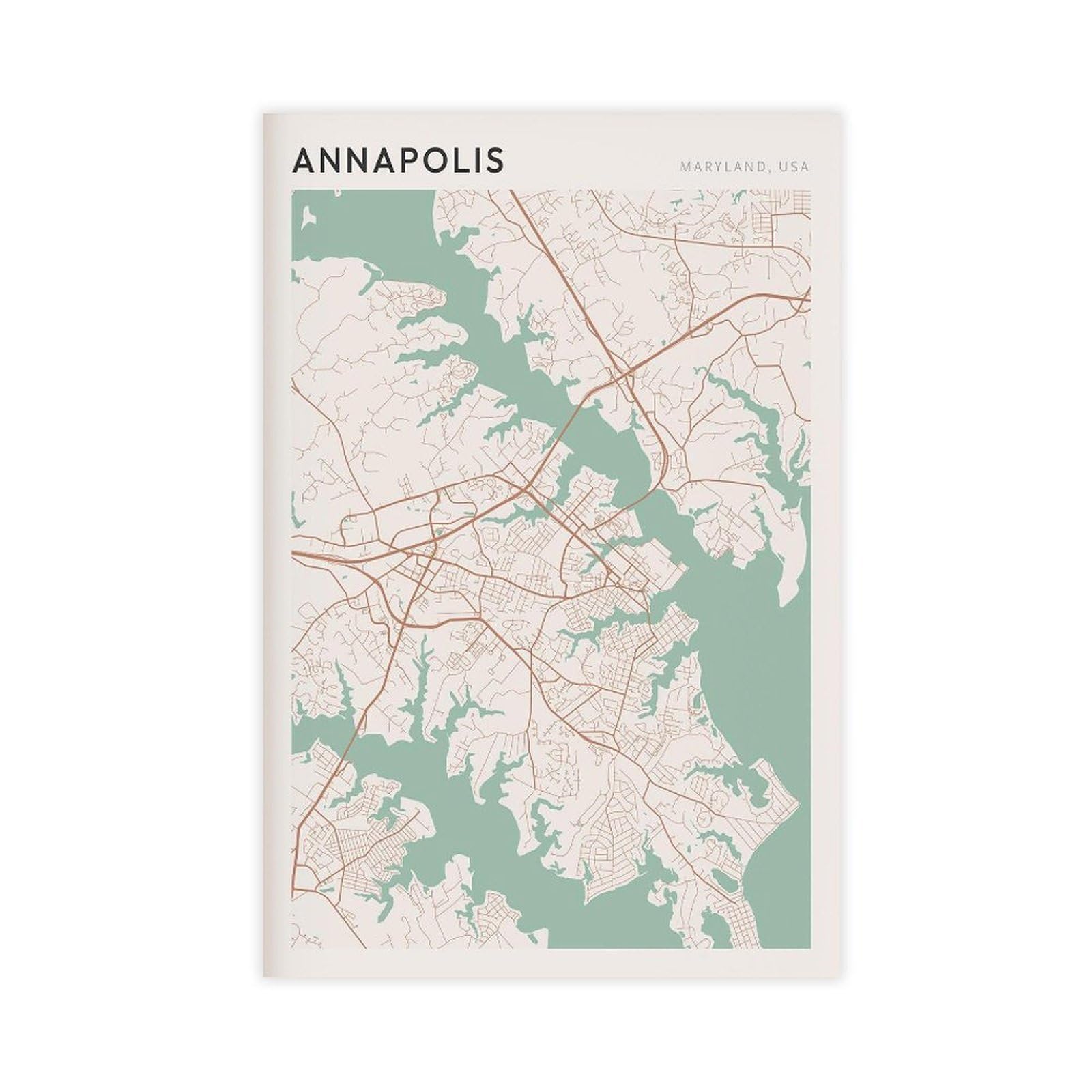 HEYANM Annapolis Map Poster Annapolis Print Poster Wall Art Maryland Travel Gift Minimalist Art Canvas Poster Bedroom Office Room Decor Gift Unframe 20x30inch
