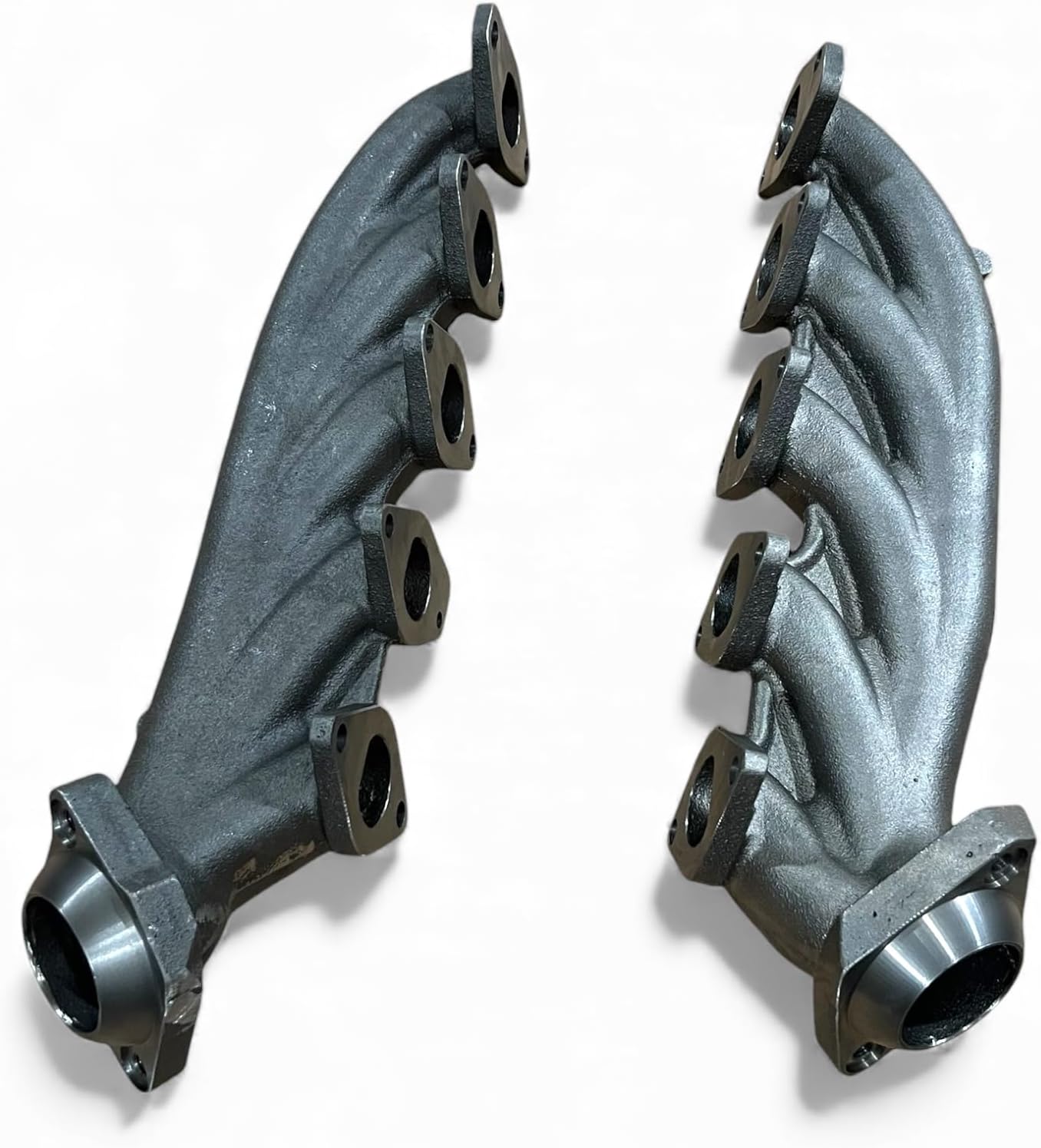 Replacement Exhaust Manifold Set Compatible with Ford 6.8L V10 F250 F350 F450 F550 Super Duty, F53, F59 (2005-2019), High Strength Ductile Iron Driver & Passenger Side Pair