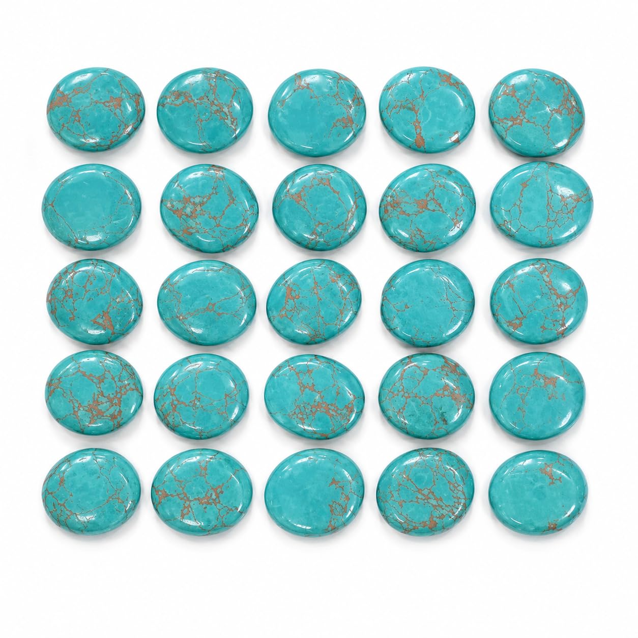 Natural Turquoise Stone Oval Beads | Blue Gemstone Beads for Jewellery Making | Smooth Polished Flat Oval Beads for Necklace, Bracelet, Earrings & DIY Crafts-image-18