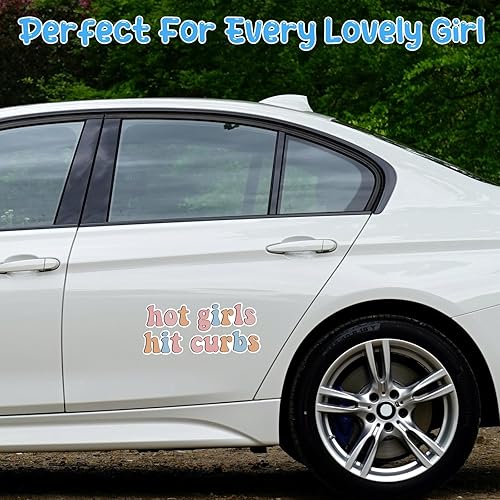 Miniatura 7 de Aolamegs Hot Girls Hit Curbs - 2 calcomanías divertidas y lindas para parachoques para mujeres, calcomanías de vinilo impermeables para tu
