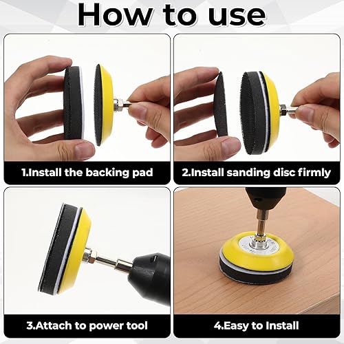 Miniatura 4 de 120 discos de papel de lija de 3 pulgadas, kit de pulido de disco de lija de 60-10000 granos de papel de lija húmedo y seco con placa trasera de