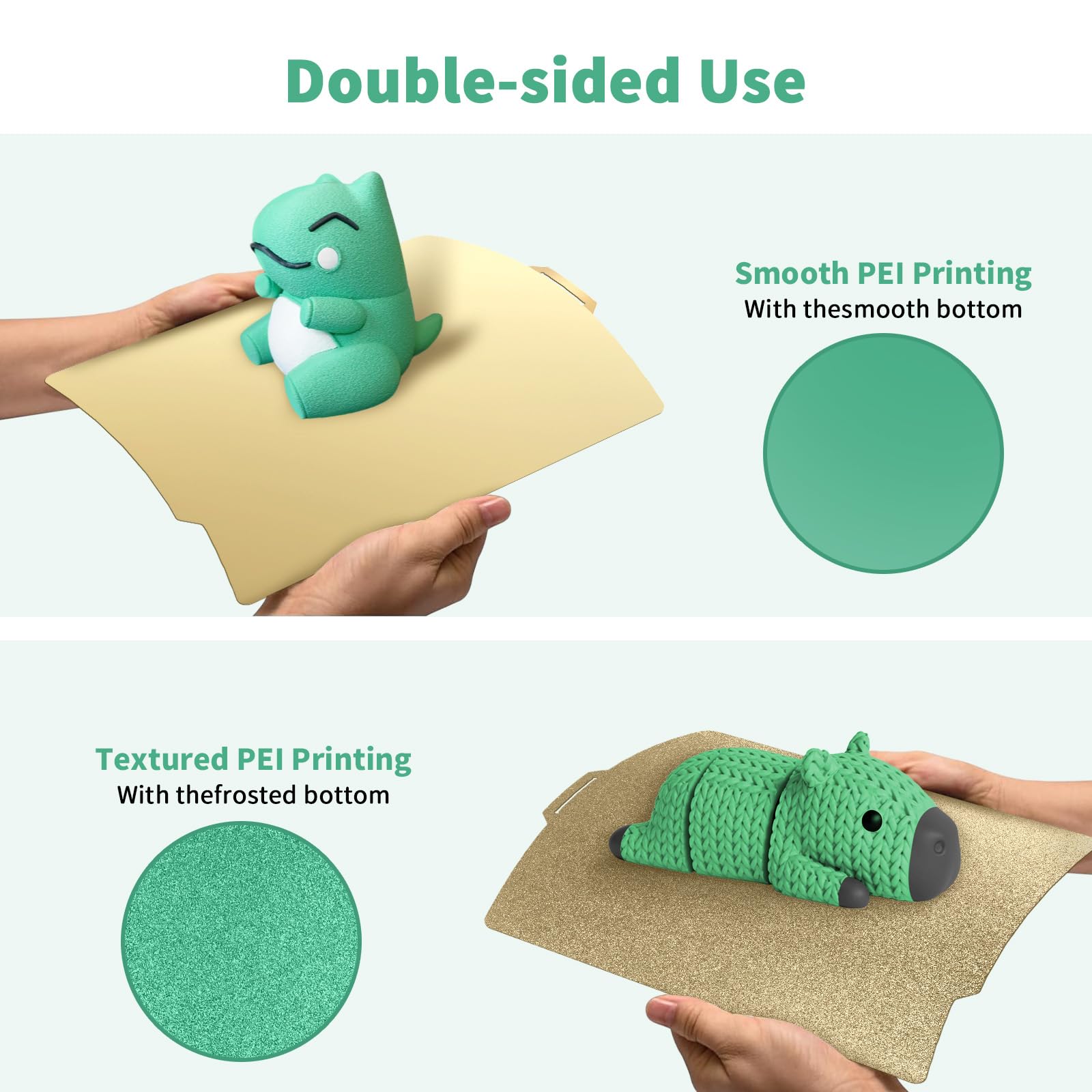 IdeaFormer Smooth Textured P1S A1 X1C PEI Druckplatte für Bambulab 257x257mm, Double Sided Spring Steel Druckbett PLA PETG PEI Build Plate für Bambu Lab X1/X1 Carbon/X1E/A1/P1S/P1P