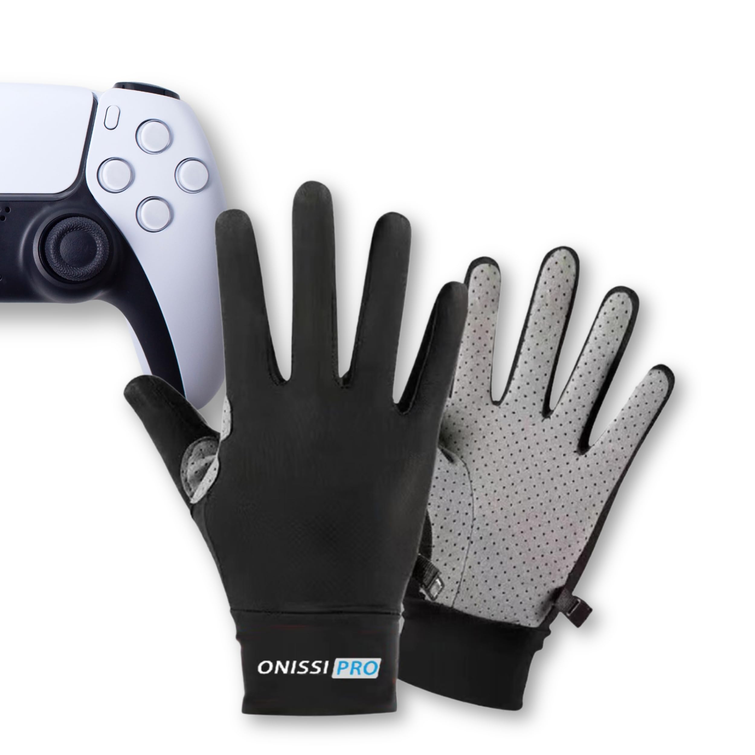 ONISSI Pro Gaming Gloves for Sweaty Hands|Sim Racing Gloves|Full Finger Gamer Gloves for PS4/Xbox/Computer/PC/VR/Sim Racer-image-3